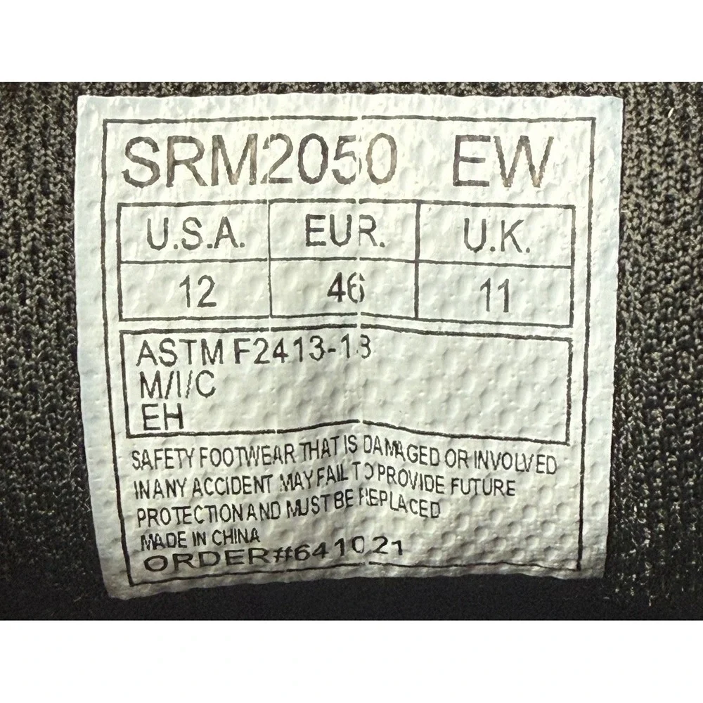 SRMAX SRM2050 Work Shoes Mens 12 Slip Resistant Steel Toe Black